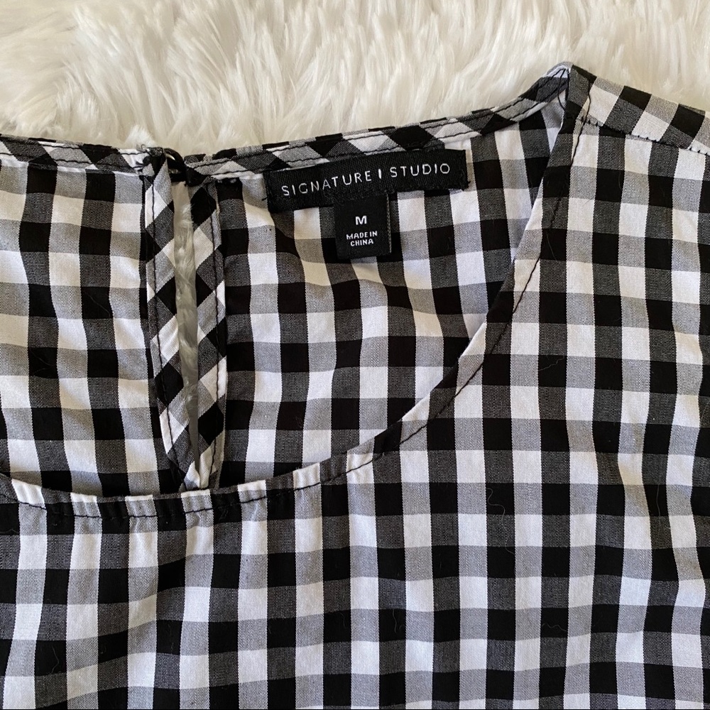 Gingham Cold Shoulder Top - Picture 5 of 5